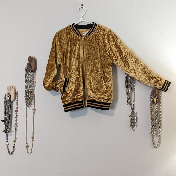 Jolt Gold Velour Embroidered Stars Jacket - Picture 2 of 10